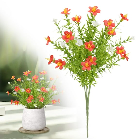 Artificial Wild Chrysanthemums Flowers - 12.59" Orange Fake Wildflowers with Stems for DIY Bouquets, Home, Table, Wedding Party Decor Centerpieces & Floral Arrangements, By Preplabs