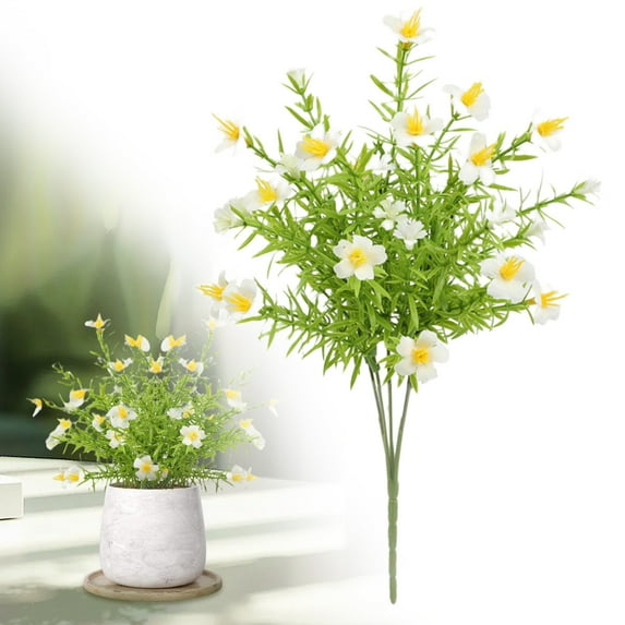 Artificial Wild Chrysanthemums Flowers - 12.59" White Fake Wildflowers with Stems for DIY Bouquets, Home, Table, Wedding Party Decor Centerpieces & Floral Arrangements, By Preplabs