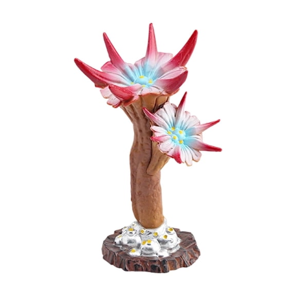 Artificial Wild Plant Model for Diorama Decor, 1 Pack Fantasy Alien Flower Sculpture for Miniature Scene Layout, Whimsical Faux Nature Decor for Tabletop Display, Fairy Garden and Themed Room Accent