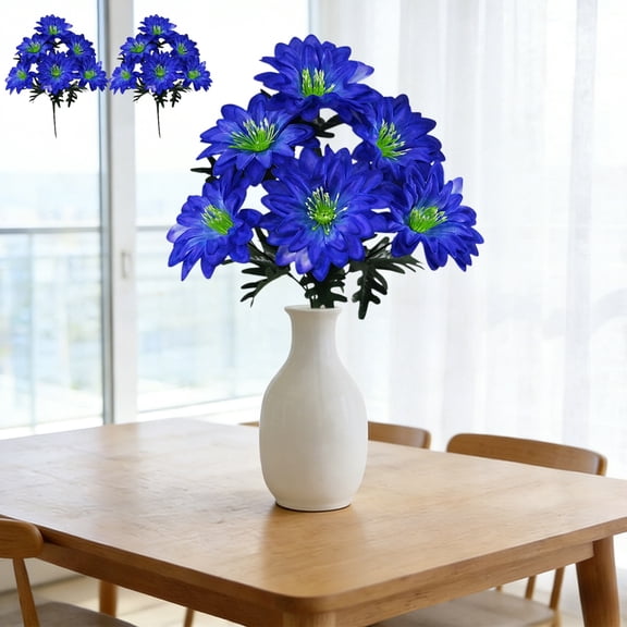 Artificial Wildflowers Bulk Spring Decor Purple Fake Cosmos with Long Stem Silk Flower Mums Chrysanthemum Faux Flowers Arrangements ,For Vase Home Table Wedding Decor Centerpiece