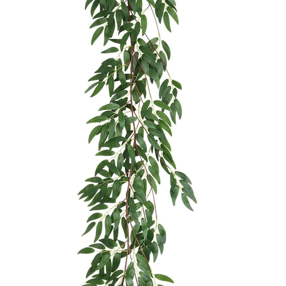 Artificial Willow Leaves Vine Twigs, Fake Hanging Ivy Plants Silk Green Leaf Rattan Garland Greenery Decor for Indoor Outdoor Home Wedding Arch Jungle Beach Birthday Party Garden, 1 Pcs, 64 Inches