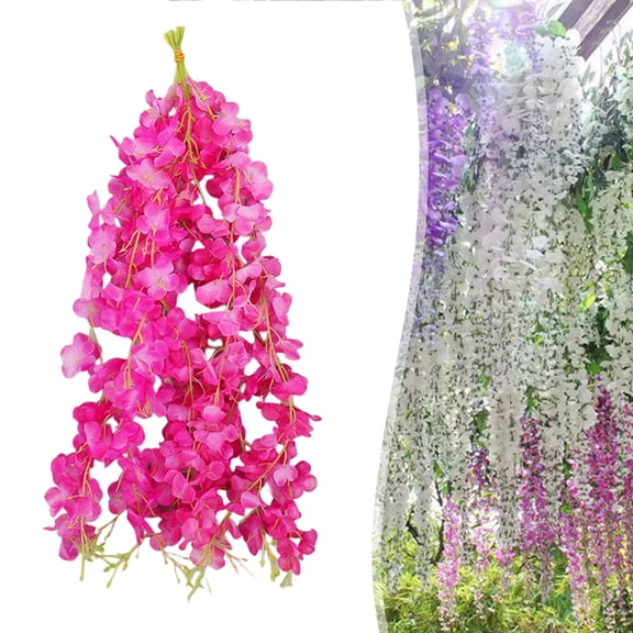Artificial Wisteria F, Souew 10PK 50CM Hanging Garland for Spring Home Decor, Wedding Ceiling & Arch Decoration, Dense Purple Flower Backdrop, Ready-to-Use Vines