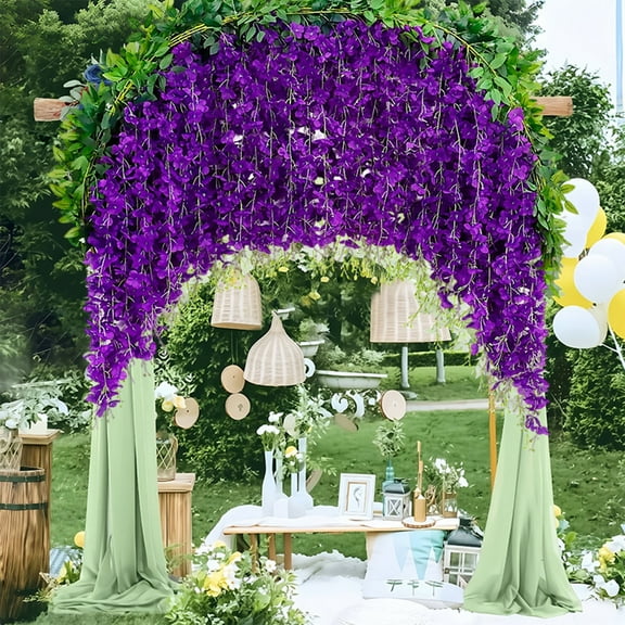 Artificial Wisteria Flower Vines | Silk-Like Faux Hanging Garland | 70.87in Long | Realistic Floral Decor for Weddings Parties Home | 10-String Twisted Plastic Vine | Multiple Colors