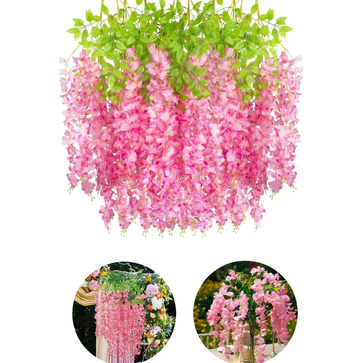 Artificial Wisteria Flowers,3.6 Feet Artificial Wisteria Garland Silk ...