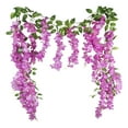 thumbnail image 1 of Artificial Wisteria Flowers Hanging Home Decor Fake Purple Wisteria Vine Wedding, Light Purple 6 Feet Artificial Flowers 10 Branches Wisteria Vines Hanging Flowers Wisteria String for Home G, 1 of 9