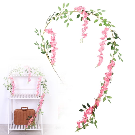 Artificial Wisteria Hanging Flower Vine for Home Garden Decor,Cascading Faux Wisteria for Wedding Arch Wall Display,Hanging Flower Vine,B,75"