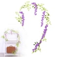 thumbnail image 1 of Artificial Wisteria Hanging Flower Vine for Home Garden Decor,Cascading Faux Wisteria for Wedding Arch Wall Display,Hanging Flower Vine,I,75", 1 of 9