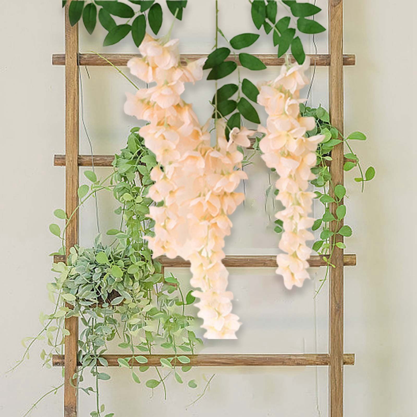 Artificial Wisteria Hanging Flowers - 37.79 Inch Wisteria Vine Garland ...