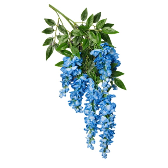Artificial Wisteria Hanging Flowers | Ngxiha Hanging Vine Garland, Silk Hanging Flowers Fake Vine for Wedding Arch Decor, Home Garden Patio Wall Decoration, Indoor Outdoor Greenery - 1 Pc - Blue