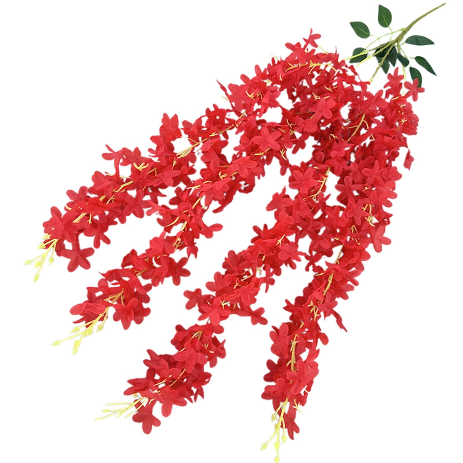 Shlutesoy Artificial Wisteria Flower Vine - 43.3 Inch Hanging Fake Plant For Wall, Wedding, Garden, Home Decor (Pink)