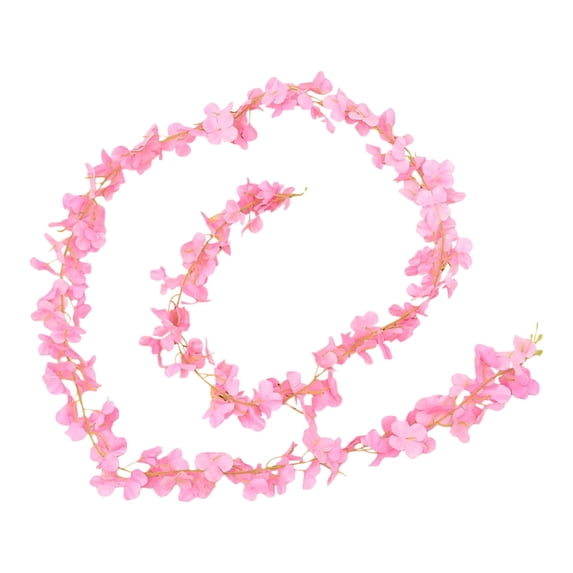Artificial Wisteria and Hydrangea Garland, Oimcto 6.6 Ft Realistic Flower Vine Decoration for Wedding, Home, Garden, Outdoor Hanging Decor, Fade-Resistant, Flexible, Easy to Install, Pink