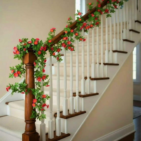 Artificial Wisteria Vine Garland, Silk Flower Hanging Decor for Wedding Party Home Garden Wall Decoration, Faux Floral Arrangements