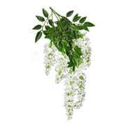 Artificial Wisteria Vine White, Artificial Wisteria Vine Garland Feet Piece Ratta Hanging Flowers for Home Garden Wedding D cor, Artificial Wisteria Flower*1