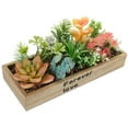 thumbnail image 1 of Artificial Wooden Box Potted Plant Flower Desktop Green Plants Home+decor Office, 1 of 6