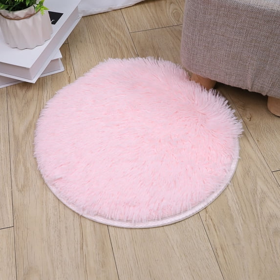 Artificial Wool Rug Cozival Artificial Wool Area Rug, 40X40cm Small Decorative Carpet for Living Room, Bedroom, and Entryway, Soft Plush Floor Mat for Home Decor, Small Decorative Carpet, Pink