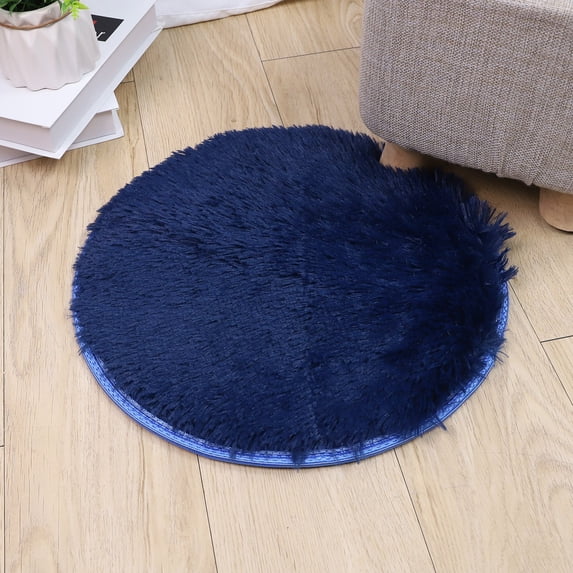 Artificial Wool Rug Cozival Artificial Wool Area Rug, 40X40cm Small Decorative Carpet for Living Room, Bedroom, and Entryway, Soft Plush Floor Mat for Home Decor, Small Decorative Carpet, Blue