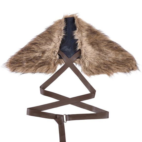 Artificial Wool Shawls with Imitation Leather Belts Camel 910x310x45mm
