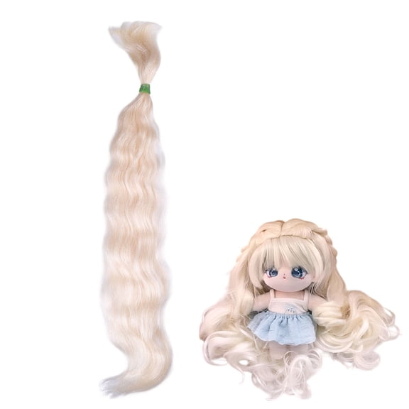 Artificial Wool Wig Hair for DIY Girls BJD Makings Accessories Gold 270x55x7mm diy