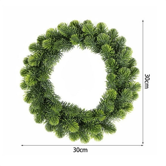 Artificial Wreath Round Green Artificial Wreath Christmas Garland For Front Door Walls And Windows Outside Christmas Tree Decor