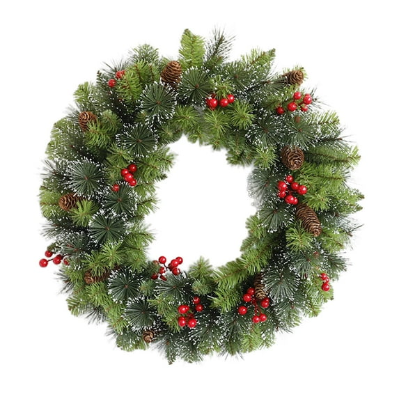 Artificial Wreath for Christmas, Wall Hanging Farmhouse Wreath, Ornamental Winter Wreath for Door Fen Holiday Christmas Decoration , 40cm