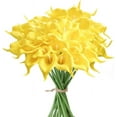 thumbnail image 1 of Artificial Yellow Flowers Yellow Calla Lily Artificial Flowers Bouuqet Real Touch Fake Flowers for Floral Arrangements for DIY Wedding Bouquets Centerpieces Arrangments (Yellow), 1 of 5