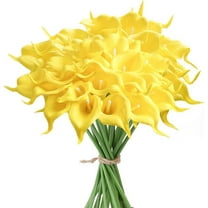 Artificial Yellow Flowers Yellow Calla Lily Artificial Flowers Bouuqet Real Touch Fake Flowers for Floral Arrangements for DIY Wedding Bouquets Centerpieces Arrangments (Yellow)