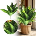 thumbnail image 1 of Artificial Zebra , 19.6" Zebra Leaf Spray, Aphelandra Squarrosa with Green & Yellow Stripes, Maintenance Free Greenery for Home Office Table Centerpiece, 1 of 7