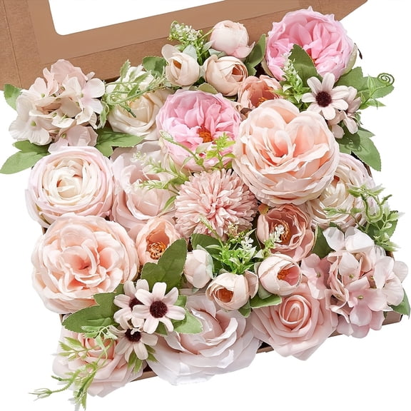 Artificial artificial dahlia and rose clusters with stems are suitable for DIY bridal bouquets, home decoration, cake decoration, flower arrangement, garden, vase, and garland making