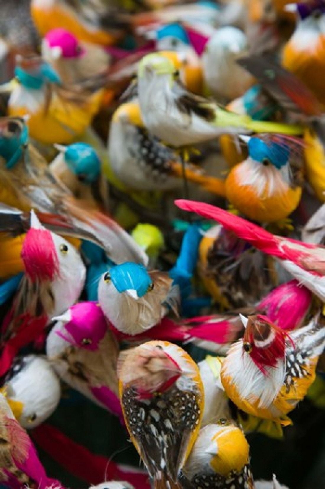 Artificial birds for sale at a market stall Yuen Po Street Bird Garden Mong Kok Kowloon Hong Kong Canvas Art - Panoramic Images (24 x 36)