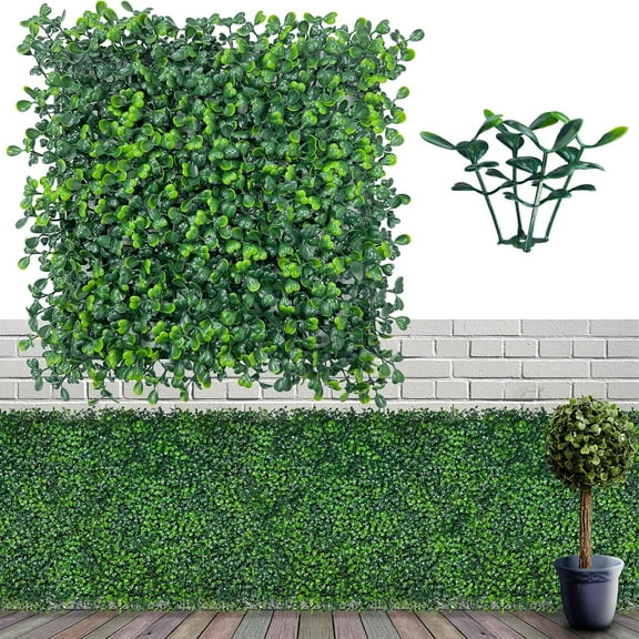 Artificial boxwood fence board, a more UV resistant green grass wall background board, suitable for indoor and outdoor decoration and ivy fence covering privacy