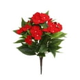 thumbnail image 1 of Artificial flowers,1 Pcs Artificial Impatiens Flowers Bouquet Faux Impatiens Bushes For Outdoors Patio Garden Balcony Pot Hanging Basket Porch Decoration, 1 of 5
