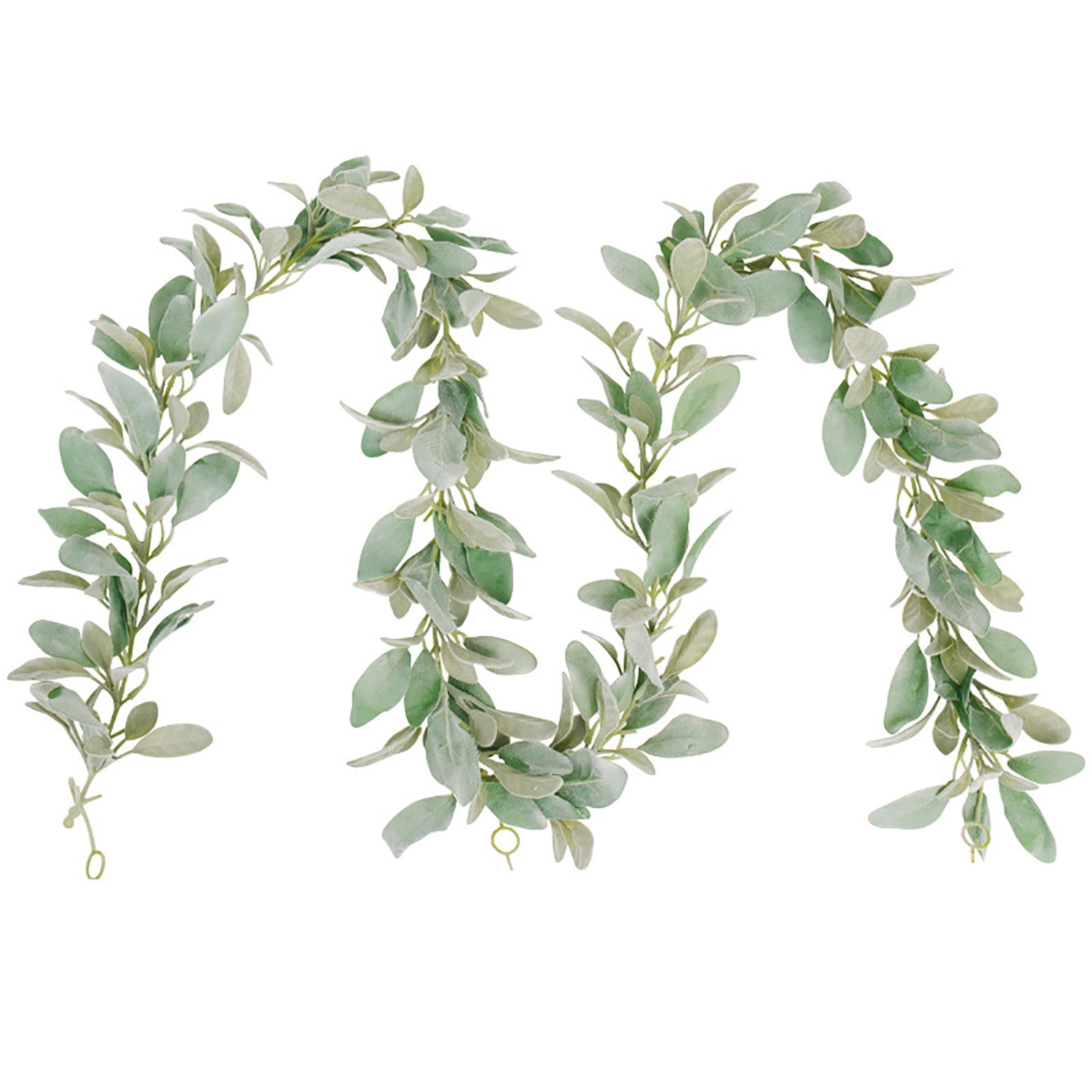 Artificial flowers 2pcs Simulation Flocking Lamb's Ear Leaf Rattan Home