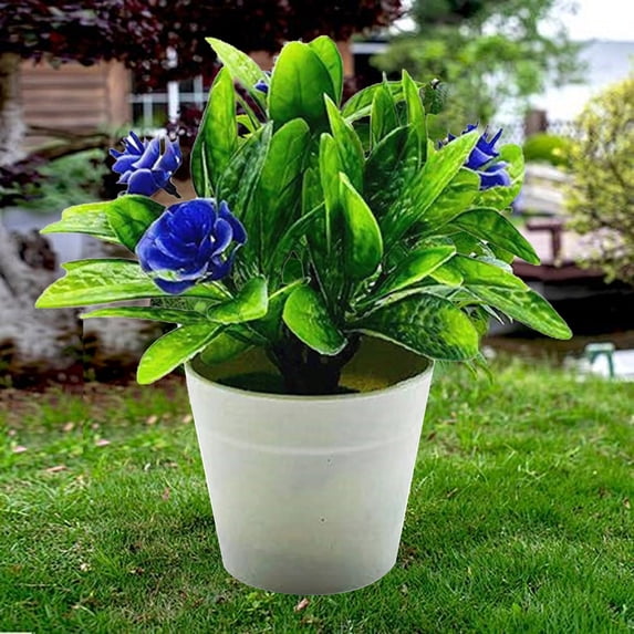 Artificial Flowers,Artificial Potted Flower Flowers In Pot Rose Bouquet Decoration Plants Arrangement For Table Centerpieces Home