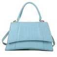 thumbnail image 1 of Artificial leather purses and handbags, one-shoulder crossbody bag with stone pattern. - blue, 1 of 5