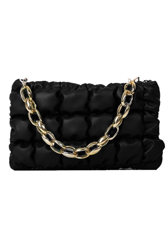 Artificial leather shoulder bags, messenger bags.Fashion casual commuter handbags - black