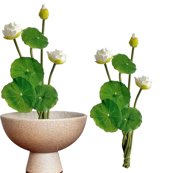 Artificial lotus decoration flower bouquet white for home garden pond aquarium wedding decor vase filler realistic simulation flower arrangement