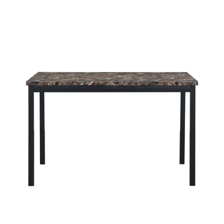 Artificial marble metaldining table black