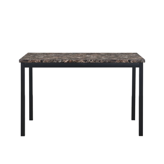 Artificial marble metaldining table black