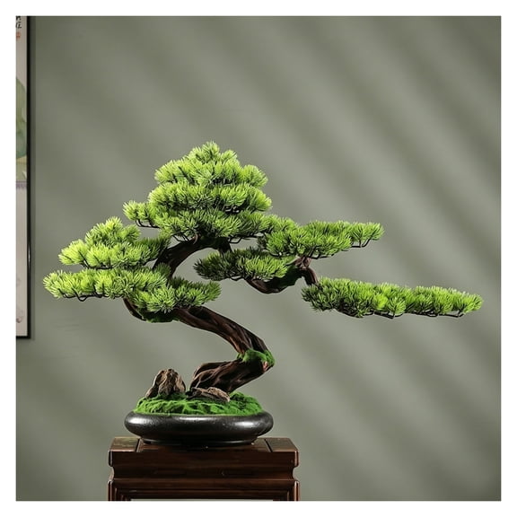 Artificial plant welcome pine, artificial bonsai in pot decoration for home, green plant potted plant, green pot for home and office home decoration
