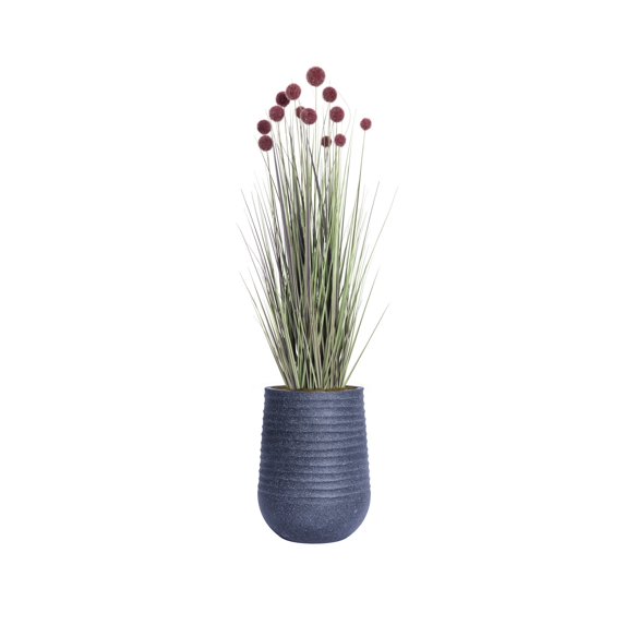 Artificial red Pampas Grass | 60.08” | Tall faux grass in a black planter| Home Decor By Vintage Home