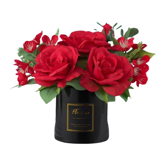 Artificial s False in Vase Decorative with Pot garden and Table Party Decor - Red