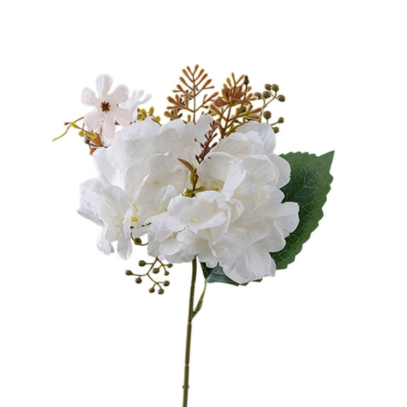 Artificial Flowers White Fake Flower Bouquet for Home and Wedding Decoration, 13.3 Inch Real-Like Floral Stem for Party Office Decor