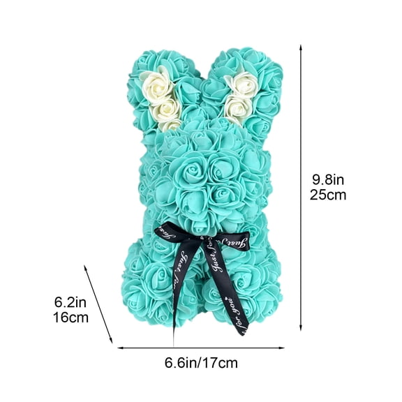 Artificiald Eternal Rose Cuddle Bunny Toy, Romantic Valentine's Day and Birthday Gift Set with Foam Bunny, Symbolizing Everlasting Love and Providing Warm Companionship for Special Moments