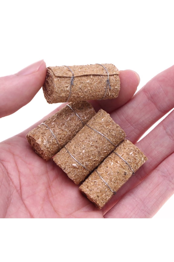 Artificium Donative, 4-Pack Miniature Haystack Bales for DIY Mini House Farm Scene Moiety Cartouche Donative