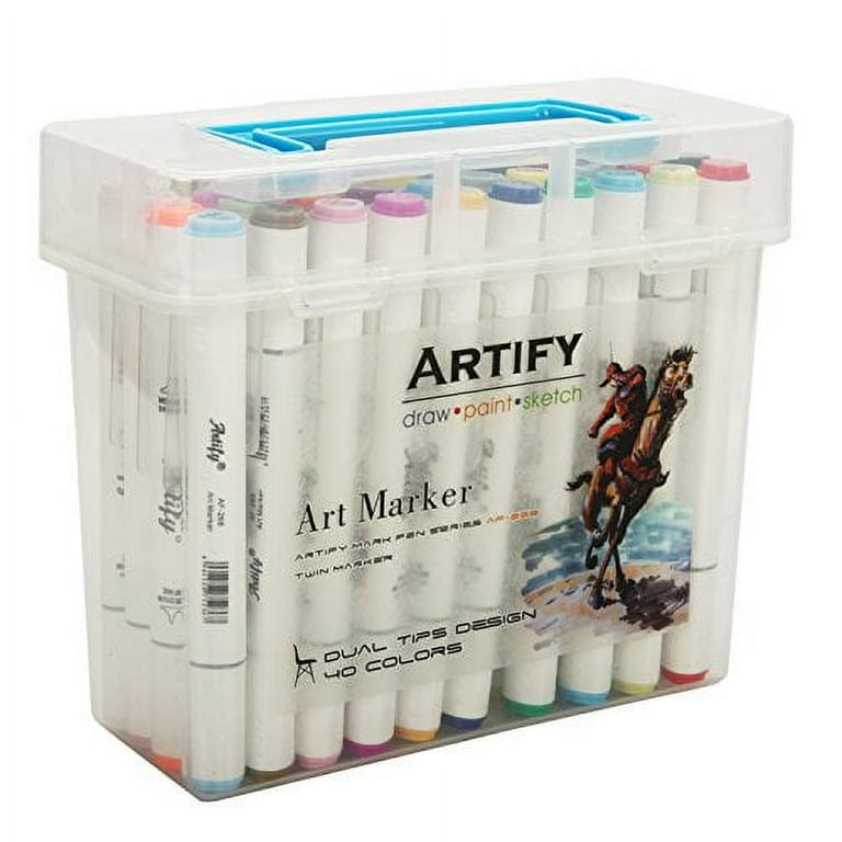 Artify Artist Alcohol Based Art Marker Set with Plastic Carrying Case
