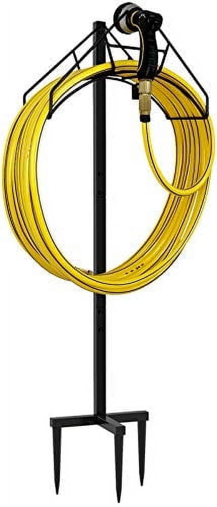 Heavy Duty Black Metal Freestanding Garden Hose Holder