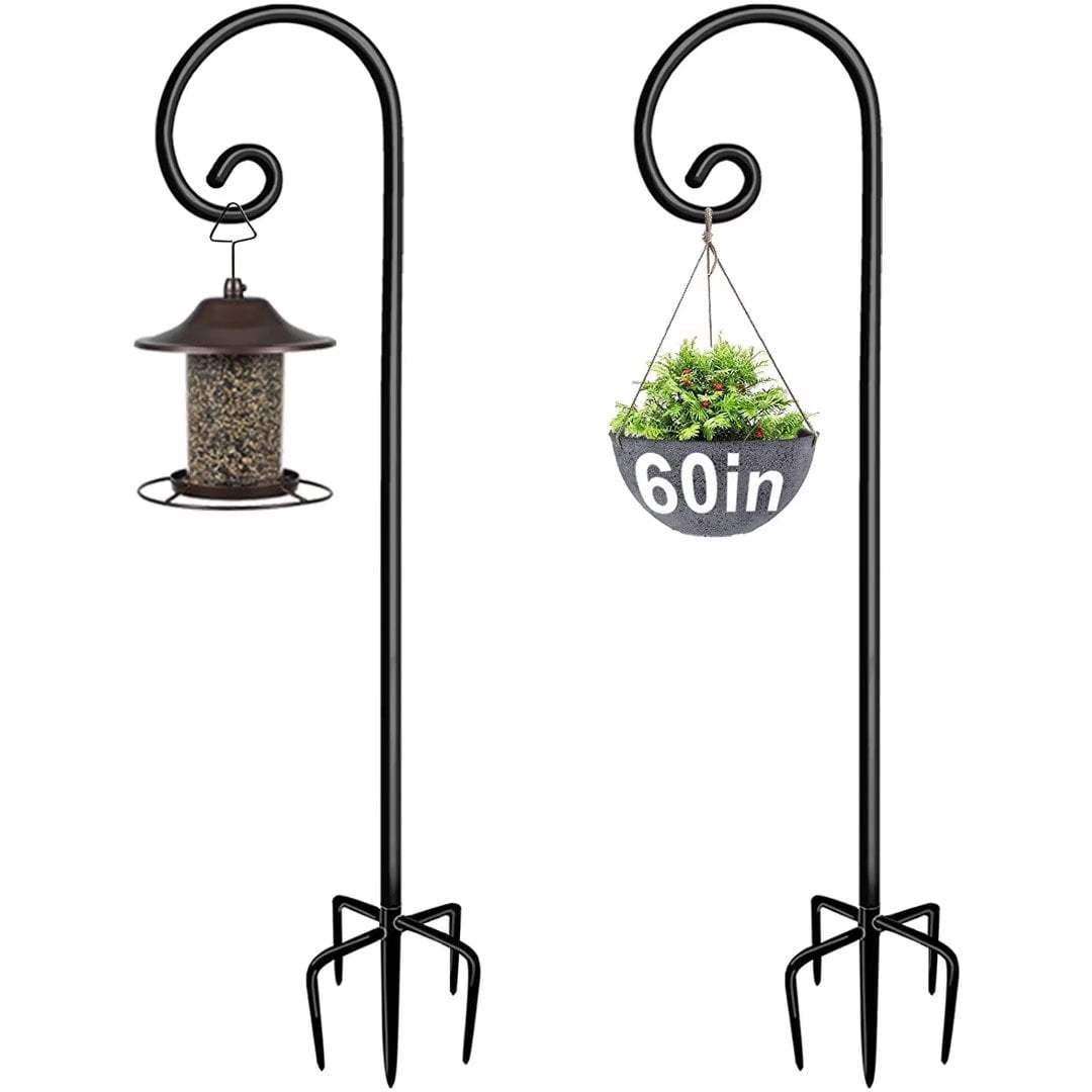 Artigarden Outdoor Shepherd Hooks 60 inch Tall for Bird Feeder (2 Packs