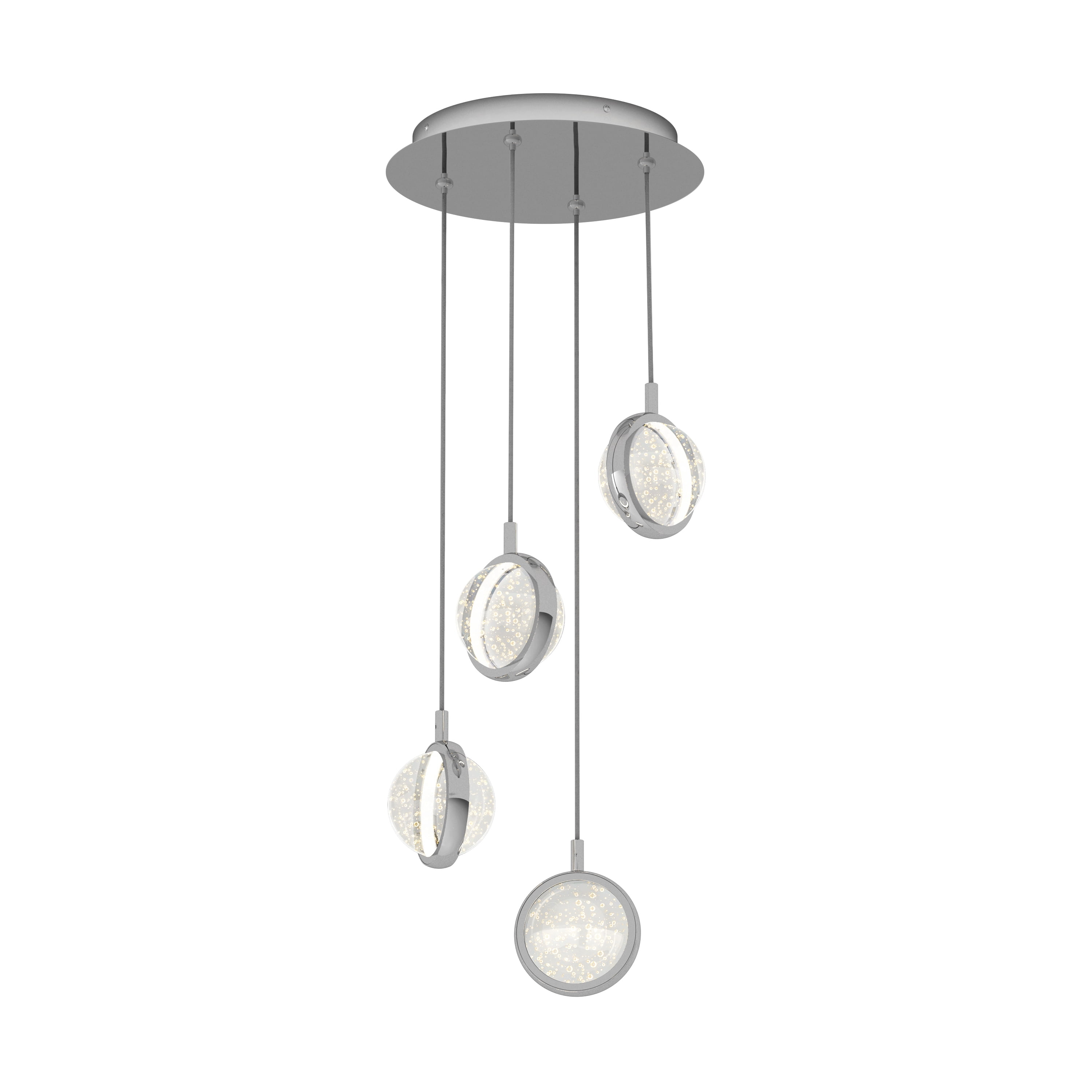 Avalon Chrome LED Pendant Light with Adjustable Glass Spheres