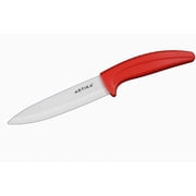 Artika 5  Ceramic Utility Knife, Straight Edge   White Ceramic Blade   with Sheath Knife Cover   Ergonomic Design   Red Handle and Sheath   Sharp 5 Inch Knife