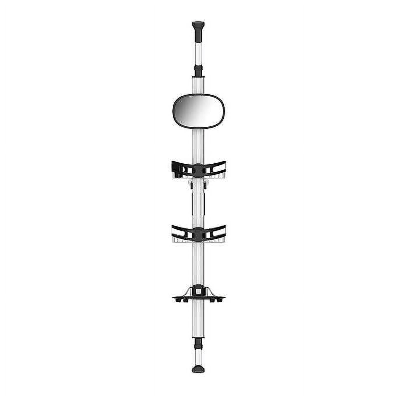 Artika Azzuro Shower Caddy 4-Shelf Stainless Steel with Mirror and Loofah for Adults Silver